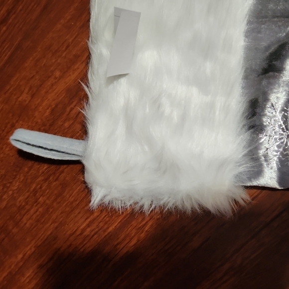 Christmas Stocking Velvet Gray Silver Snowflake New Holiday Stockings White - Picture 3 of 6